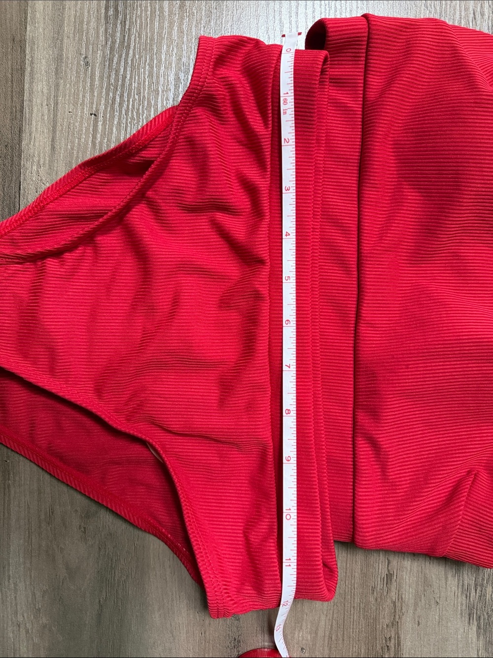 Cupshe Red Ribbed Crop Bikini Set - Picture 7 of 7